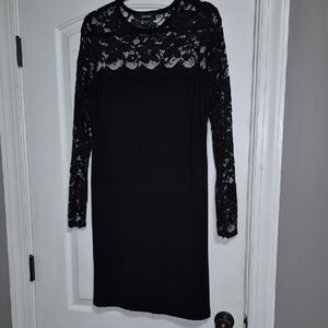 Karen Kane Elegant Black Lace Long Sleeve Dress